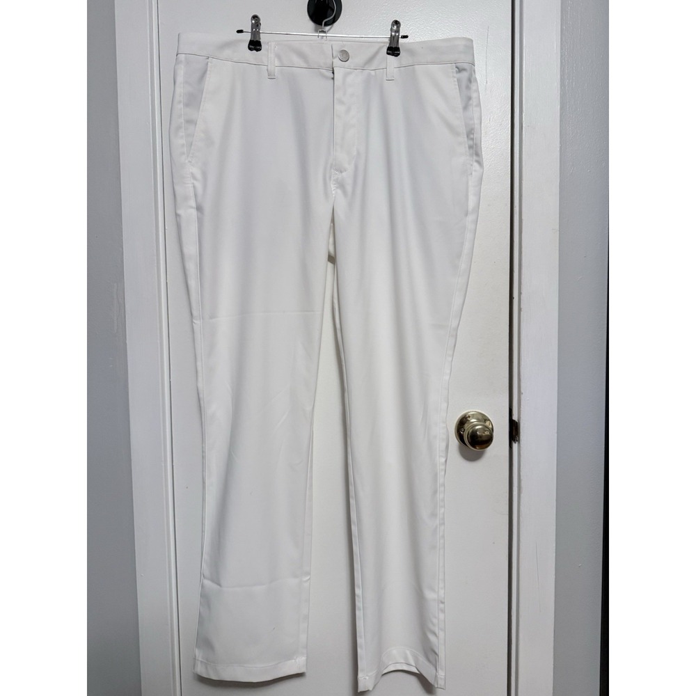 Bonobos Mens 38/32 Slim Straight White Chino Pants Cotton Casual Trousers Detail